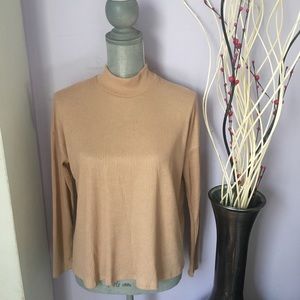 H&M Divided Ribbed Camel Dolman Top